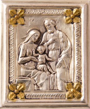 Ikona miniatura Świętej Rodziny ZŁOTO SREBRO nr 15