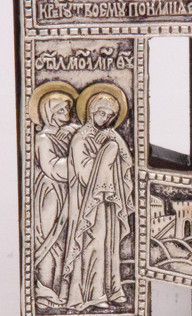 Srebrzony i złocony krucyfiks Prawosławny nr 78