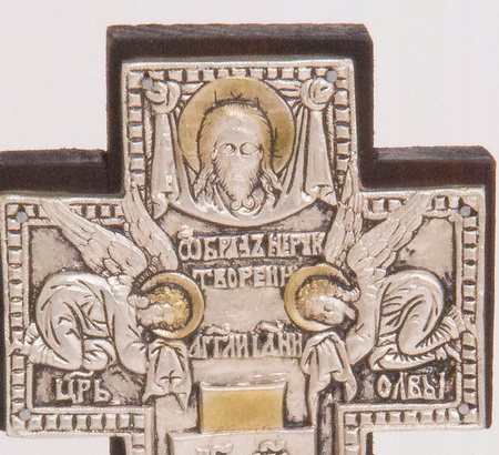 Srebrzony i złocony krucyfiks Prawosławny nr 78