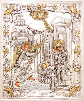 Ikona Zwiastowania Najświętszej Marii Panny, ręcznie malowana, nr 100