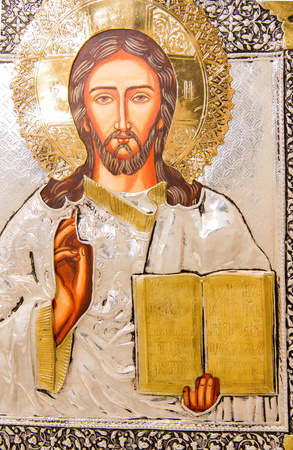 Ikona Chrystusta Pantokratora ZŁOTO AKSAMIT nr 122