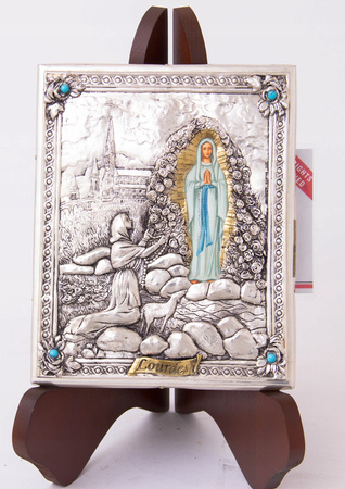 Ikona Matki Bożej z Lourdes ZŁOCONA, SREBRO nr 110