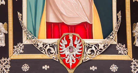 ikona Madonny Rokitniańskiej, srebrzona i złocona, ręcznie malowana  nr 131