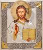 Ikona Chrystusta Pantokratora ZŁOTO AKSAMIT nr 122
